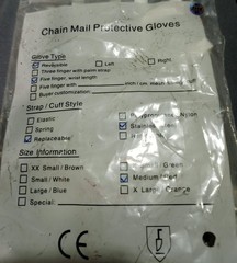 Chain Mail Protective Glove Medium Stainless Steel