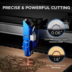 OMTech Pro 3655 Hybrid 150W Laser Cutter w Autofocus&Built-in Chiller – Used