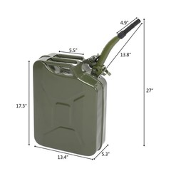 3 x Army Green Fuel Can 5Gal 20L Gas Gasoline Fuel Army Backup Metal Steel Tank