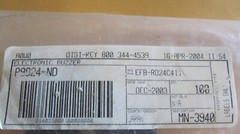 ELECTRONIC BUZZER,EFB-RD24C411 PANASONIC 15VPP 85DB 2-TERM 30V CERAM BUZZER PIEZ