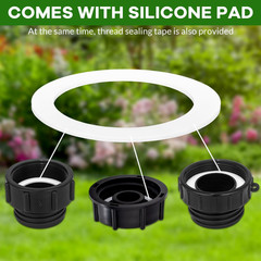 3-Size IBC Tote Adapter Kit for 275–330 Gallon Water Tanks Hose Fittings, 2.4…