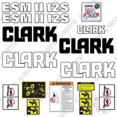 Fits Clark ESMII-12S Decal Kit Forklift – 7 YEAR OUTDOOR 3M VINYL!