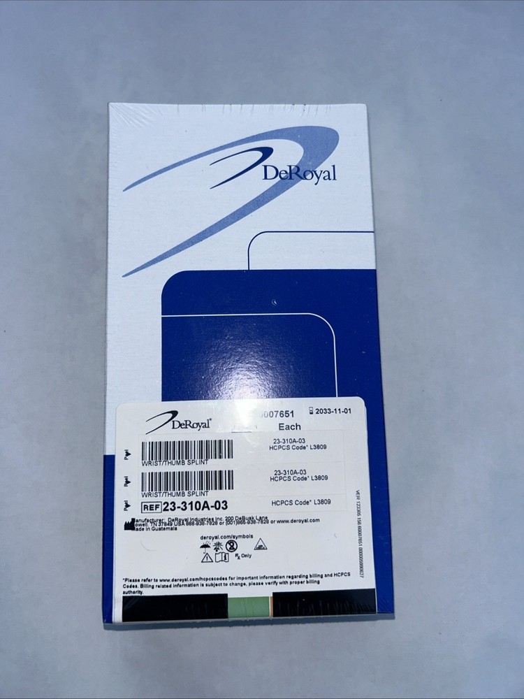 Deroyal Ref 23-310A-03 WRIST & Thumb SPLINT Medium/RIGHT