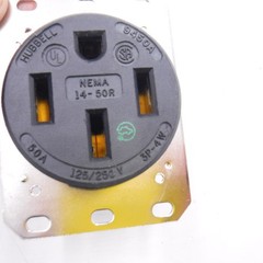 Hubbell HBL9450A Straight Blade Receptacle 3-Pole 4-Wire Grounding 50A 125/250V