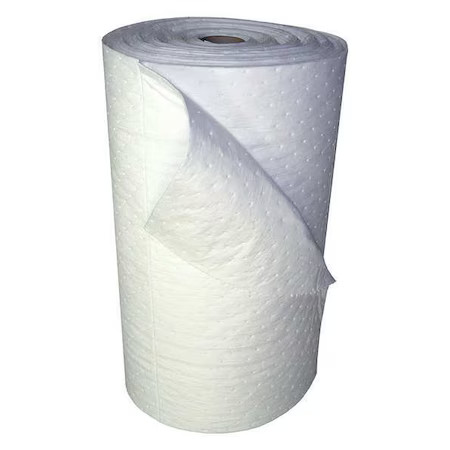 Oil-Dri L90814g Sorbent Roll, 48 Gal, 30 In X 150 Ft, Oil, White, Polypropylene
