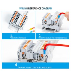 PT 2.5 mm² Screwless Push-in Connectors DIN Rail Terminal Blocks Assembled Kit