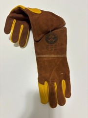 Welding Gloves: Wing Thumb, Premium, Brown Cowhide, GANDER 60-1-1818KV, 1 PR Sml