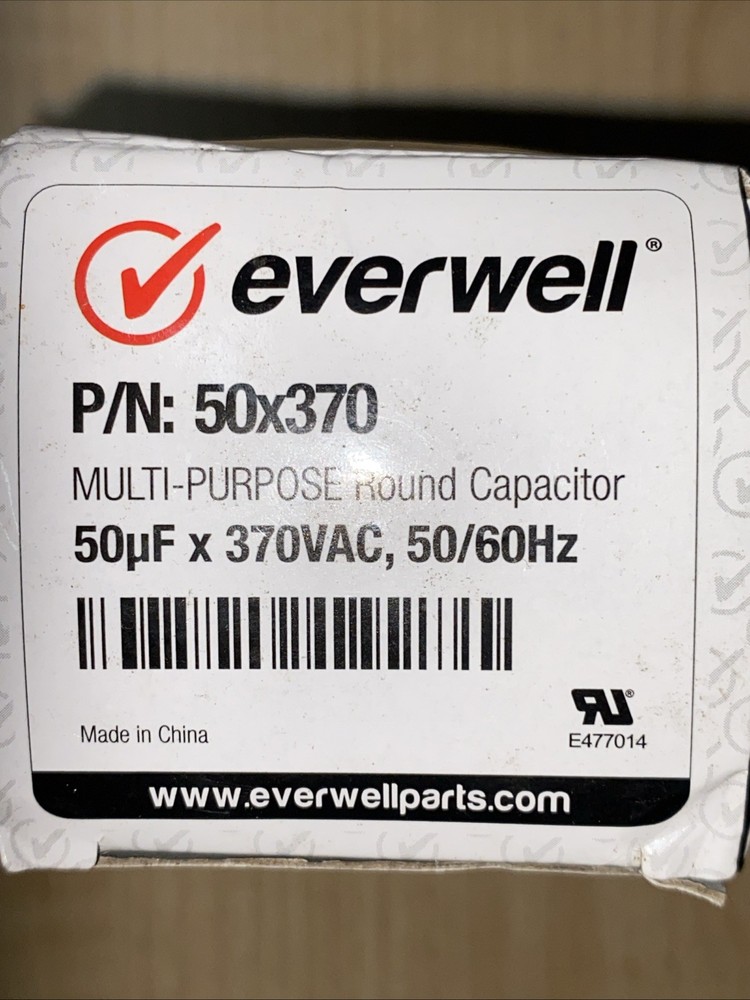 Everwell Capacitor HVAC 370V | Round Run 50×370 | A/C Compresor Ventilador