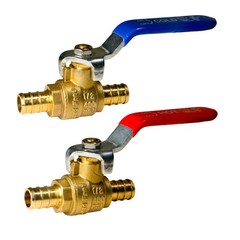 Liphontcta 10 PIECES XFITTING HOT (RED) COLD (BLUE) OF 1/2 PEX BRASS FULL PORT S