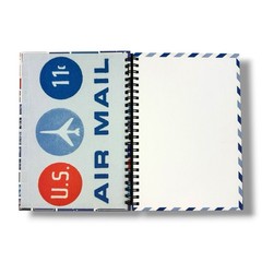 AIR MAIL Par Avion NOTEBOOK Journal Spiral Bound HC 63 Blank Pgs Chronical Books