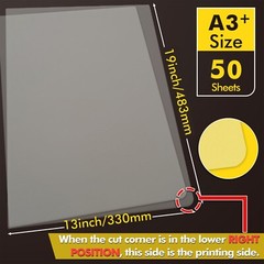 A-SUB DTF Transfer Film 13×19 Clear Sublimation Paper for Dark Cotton 50PK A3+