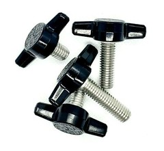 M6 Thumb Screw T Bolts Black Plastic Tee Wing Knob Stainless Steel 6mm Stud