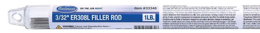 Eastwood 3/32″ ER308L TIG Welding Filler Rod 1LB – ER308L-094-01T