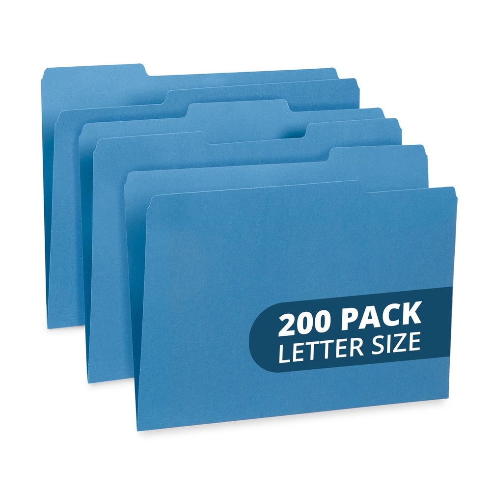 Blue Summit Supplies File Folders – Letter Size, 1/3