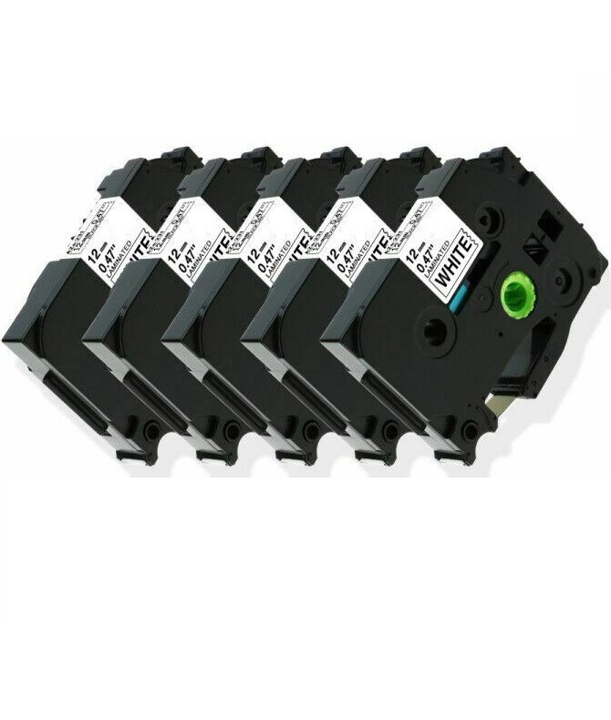5-Pk/Pack TZe231 TZ231 Black/White Label Tape For Brother P-Touch PT-D210 12mm