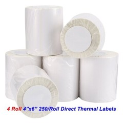 4 Rolls 4×6 Direct Thermal Shipping Labels 250/Roll For Zebra 2844 Eltron ZP450