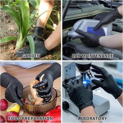 Black Nitrile Disposable Gloves, Exam Gloves, Powder-free, Latex-free, 3mil, …