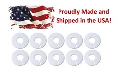 Plastic 10 Clothing White Blank Size Rack Ring Divider
