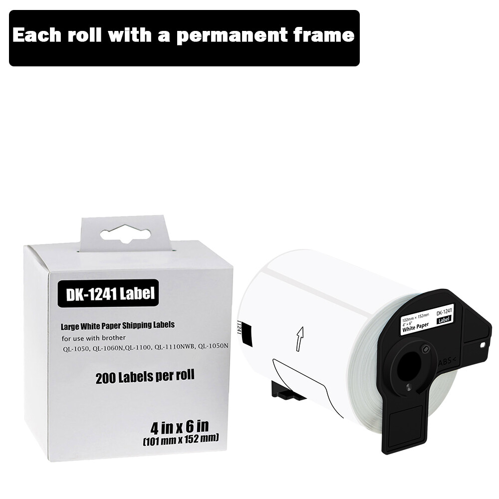 102mmx152mm 1ROLL Paper Shipping Label 4″X6″ Compatible Brother QL-1050 DK-1241