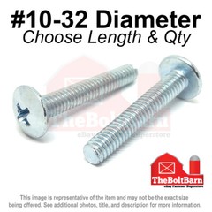 #10-32 Phillips Truss Head Machine Screws Bolts Zinc Fine (Pick Length & Qty)