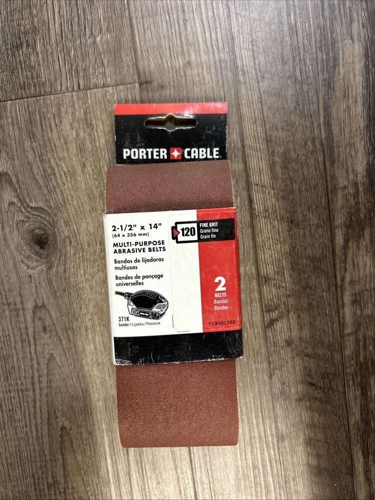 Porter Cable 2-1/2″ x 14″ 120 Fine Grit Multi-Purpose Sanding Belt 2 PK