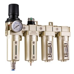 VEVOR Air Compressor Filter Regulator 3/4″ NPT 4-Stage Drying System Auto Drain