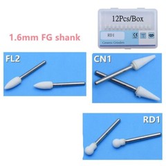 Dental White Stone High Speed Polishing Burs FG Cone/Flame/Round Aluminum Oxide