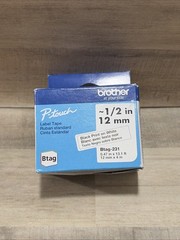 Brother P-touch Btag Black on White Label Tape (BTAG231)