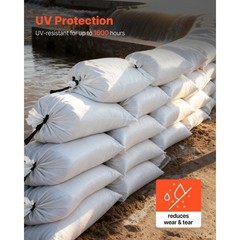 Uimoso Sandbags 50 100 200 300 500 1000 Pack 16″ x 26″ Durable Bag Capacity 50lb