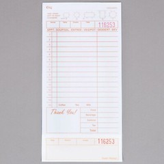 (2000-Pack) 2 Part Tan and White Carbonless Guest Checks w/ Bottom Guest Receipt