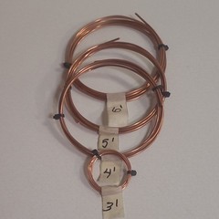 Copper Wire Coils Lot, bright and shiny Assorted Lengths w/ Tags