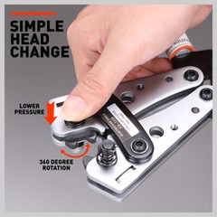Cable Lug Crimper Tool 6-50mm² Wire Crimping Pliers Cutter 10,8,6,4,2,1/0 AWG