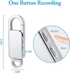 Voice Recorder 8GB Digital Audio Device Activated Sound Tape Dictaphone Keychain