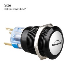 USA 12V 19mm Momentary LED Marine Car Stainless Horn Push Button Light Switch
