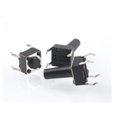 6x6x4.3 – 16mm Momentary Tactile Tact Push Button Switch 4 Pin DIP Through Hole