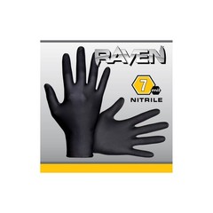 SAS 66519 Raven Exam Grade Nitrile Disposable Gloves, 7 mil, XL, 100 Pack