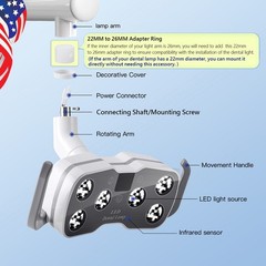 Dental LED Oral Light with Dual-Color Temperature 2 yellow light + 4 white ligh