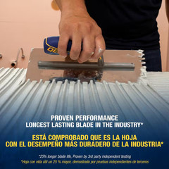 11 In. X 4-1⁄2 In. Stainless Steel Blade Large Format Tile, Euro Notched Floorin
