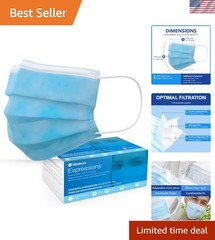 Blue Disposable Masks – 50 Count ASTM Level 3 Safety for Adults – Made in Canada