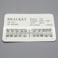 20 Pcs/Kit Dental Orthodontic Metal Bracket Braces Standard Roth .022 Hook 3-4-5