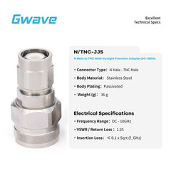 Precision N Male to TNC Male Adapter, DC – 18GHz