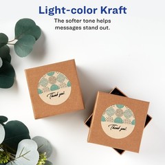 Avery Kraft Brown Round Labels Sure Feed Technology 2.5 Diameter Print To The