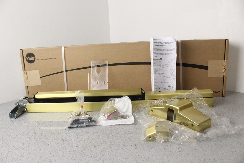BRAND NEW Yale Commercial 3′ Rim Exit Device 7100F 36″ 606 Satin Brass