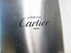 Authentic Cartier Business Card Holder Stainless steel Case Rare w/Pouch & Paper