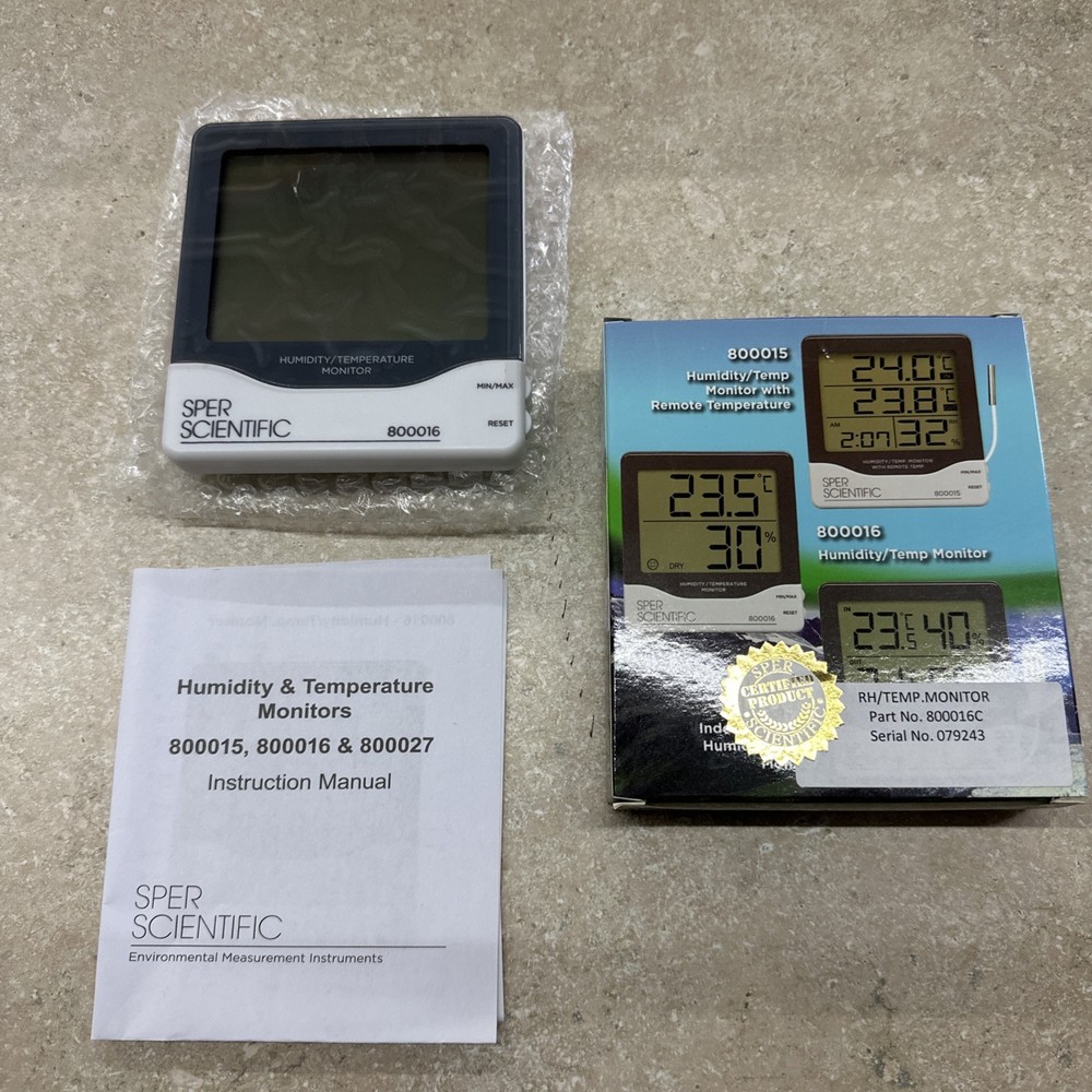 Sper Scientific 800016 Humidity/Temperature Monitor