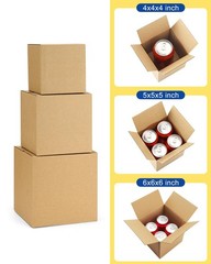 Poever Assorted Shipping Boxes, Brown, 4x4x4, 5x5x5, 6x6x6 inches