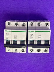 Schneider Electric 60889 C60N C2A Circuit Breaker 3-Pole 2A 415V [Lot of 2]