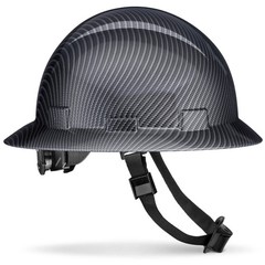 Full Brim Hard Hat, Padded, Black Carbon Fiber, OSHA Type 1 Class E – Non-Vented