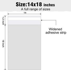 100 14X18 1.5 Mil Bags Resealable Clear T-Shirt Catalog Plastic Opp Cello Bag
