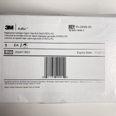 3M Adflo Replacement Cartridge 15-0499-99 Organic Vapor Acid Gas Filter EXP 2029